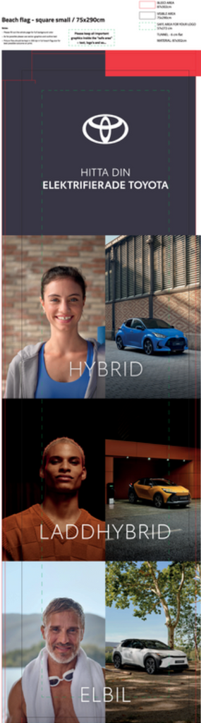 TOY_Multipath_Beach flag_Kantet_Small_(75x290cm)_ + POLES AND METALBASE